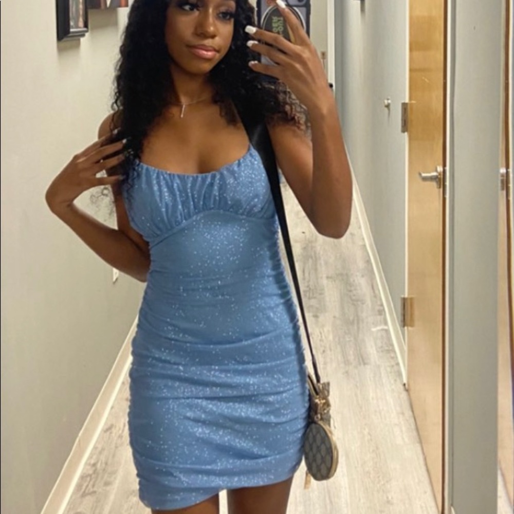 Blue Mini Dress. - Picture 6 of 6